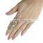 New Punk Full Finger Ring Hollow-Out Floral Knuckle Armor Double Long Ring