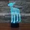 3D Optical Night Light Deer 7 RGB Light Colors 10 LEDs AA Battery or DC 5V Mixed Lot