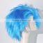 Synthetic short blue explosion wig costume wig for party N258