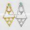 Fashion Fancy Tassels Crystal Drop Chandelier Metal Stud Earrings