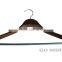 HH Laminated Wooden Hanger With Metal Bar , Dark Brown Wood Hanger Hot Sale Hanger