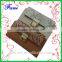 Fancy PU leather wallet with metal button and card holder design for human