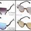 ADE WU Brand Crystal Semi Rimless Cat Eye Sunglasses Women Pink Silver Mirror Vintage Half Rim Sunglasses Cat Eye Female Black