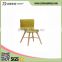 L-111 Yellow fabric seat leisure chair with wooden leg