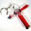 9.9cm liquid T-shape kaleidoscope with keyring - glitter print paper