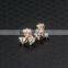 2015 Fashionable cz diamond stud silver earrings by gold plating for girls designs wholesale in china