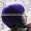 short dark purple bobo style BJD doll wig with full bangs