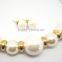Fashionable Stainless Steel Gold Pearl Jewelry Set for Women