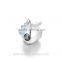 Hot Sale Blue Enamel Solid S925 Heart Silver Plated Bell Couple Bracelet Key Lock Personal Long Chains SlideCharms Pendants