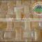 Wall tile marble mosaic and crystal glass mix mosaic tile