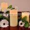 Flameless Wax Candles yellow flicking paraffin candles with remote control set of 3 led real wax candles for home deocoration