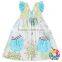 Cute Animal Printing Skirt Baby Girls Ruffle Pocket Dress 100% Cotton Birthday Little Girls Dresses