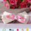 Fancy design girls pink ribbon bow hairgrips alligator hair clip with bead
