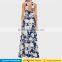 Summer vintage sexy sleeveless off shoulder floral printed long vestidos ladies causal maxi dresses for beach party wear