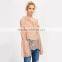 Women Lace Tops Blouse Semi Sheer Pink Lace Tops One Shoulder Sexy Blouse 2017
