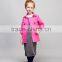 2016 latest fashion design double breasted Notch Lapel girls cotton jacket Pink Girls Jackets baby girl trench coat