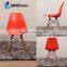 LS-4001 Modern design hot selling custom made stackable plastic chair with wooden leg