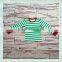 Girls fall boutique clothing green and white strips outfits night wear christmas pajamas winter clothes