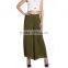 Hot sale midi cut women summer culotte fashion 100% polyester high rise ladies wide leg pants 2017