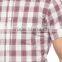Pink check Buttoned Skinny Short Sleeve Shirt