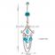 Navel Piercing Pot Leaf Button Fake Dangle Belly Ring
