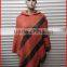 Elegant women winter hot fashion acrylic knit cape poncho