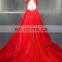 Real Sample Red Taffeta Custom Long Evening Dress