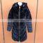 New Hooded Long style Rex Rabbit Fur Chinchilla Jacket Coat for Women Dyed Fur Garment