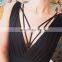 Pretty Sexy Women's Harness Bra Elastic Cage Bra Black Strappy Cut Out Sexy Bra