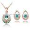 Austrian crystal necklace earrings set simple and fashion sytle piece jewelry suit high quality women wear set