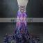 Spring in stock purple print chiffon long dress
