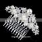 New Flower Bridal Wedding Hair Comb Silver Plated Crystal Hair Accessory