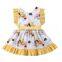 Fancy girls ruffle dresses cotton baby crochet dress