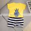 Wholesale 100% Cotton Baby Sets T-Shirt and Short Sets Toddler Boy Summer Boutique Outfits