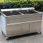 Double tank bubbles vegetable fruit washer/ automatic vegetable fruit ozone cleaner