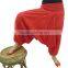 Red Organic Cotton Harem Pants Baggy Loose Genie Yoga Boho Gypsy Wide Leg Comfy Ninja Pants