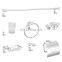 Wall Mounted Transparent Glass Aluminum Bathroom Basket Shower Caddy Set For Bath Soap and Shampoo