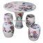 Hand painted ceramic garden table set, ceramic table and stool set