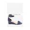 Snake print ladies fancy handmade good quality design women wedges sandals ankle strap open toe shoes