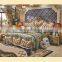 High Luxury European Antique Wood Bed Frame King Size Bedroom Furniture