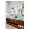 double  modern  makeup wooden   bathroom vanity cabinets  with mirror  lights