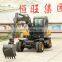 CHina mini micro garden wheel excavator compact digger with CE for sale