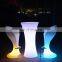 led cube lighting chair /Different colors changing LED PE RGB color changed LED catering cafe bar high chair& table