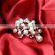 Fashion design hot sale charming ladies brooch rhinestone pearl shaped jewelry
