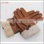 ladies cheap driving leather hand gloves with lamb fur