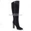 Women european winter knee high boots suede leather side zipper custom made high heel boots ladies winter boots