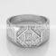 Men's Large Square Shaped Rings Vogue Silver Ring