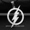 THE FLASH DC SUPER HERO Flash Lightning Logo Stainless Steel Chain necklaces pendants