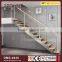 hard wood/iron staircase with steel pipe stair handrail