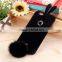 Soft TPU Genuiue Rabbit colorfull Fluffy Fur Tail Ball Phone Case Lxuxry Phone Case for Iphone and for Samsung
